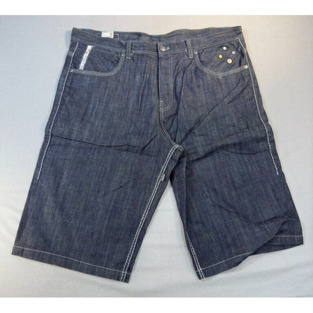 Parish Y2K Denim Shorts Men's Size 42 Blue Jorts Baggy Streetwear Hip Hop